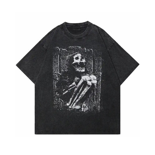 Weeping Skeleton Print T-shirt