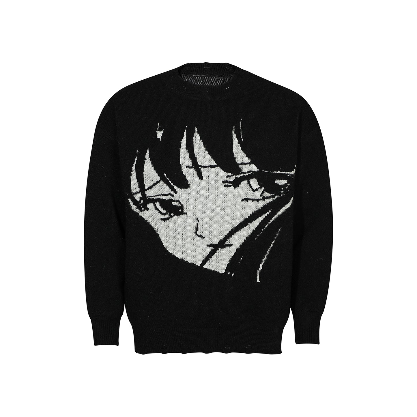 Otaku Girl Face Print Sweater