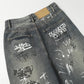 Graffiti Groove Denim Pants - h0neybear