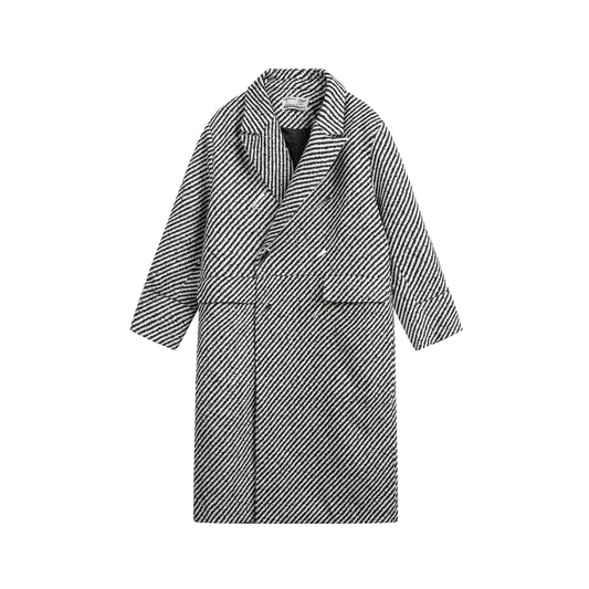 Herringbone Oversized Wool Coat