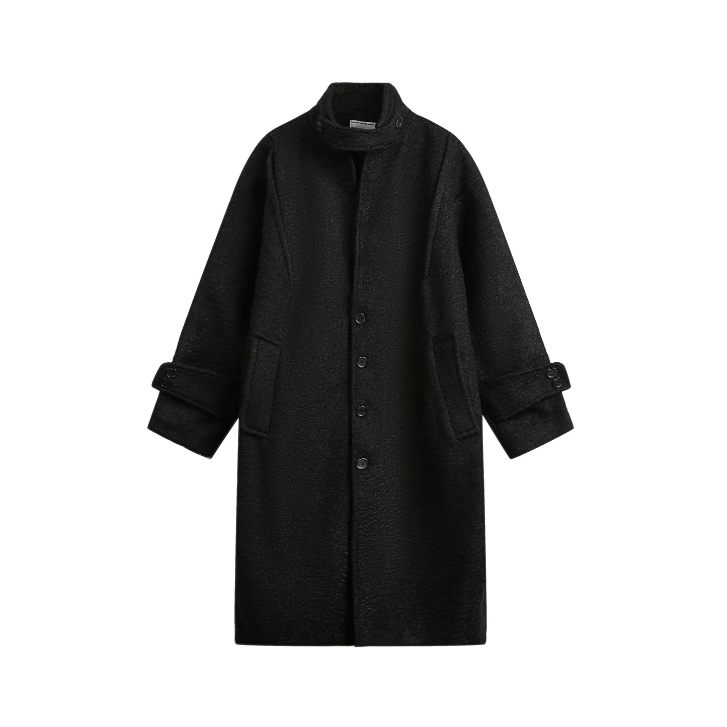 Black Urban Oversized Wool Coat