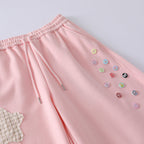 Pastoral Button-Cluster Baggy Sweatpants