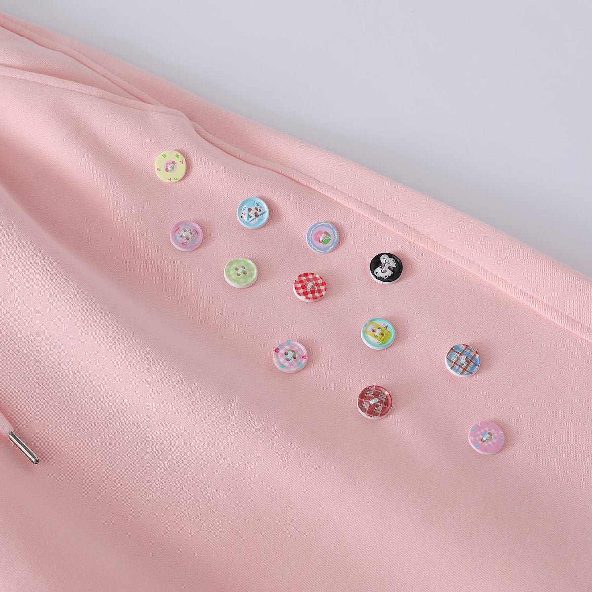 Pastoral Button-Cluster Baggy Sweatpants