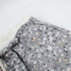 Static Ditsy Double-Waist Baggy Pants
