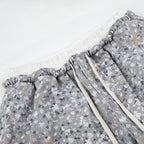 Static Ditsy Double-Waist Baggy Pants