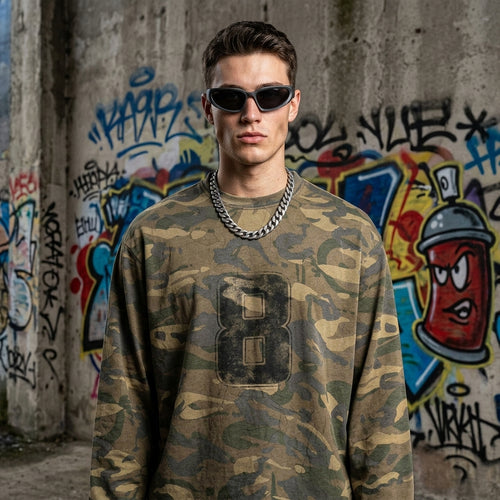 Camo Varsity 8 Long Sleeve T-shirt