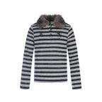 Meridian Fur Collar Long Sleeve Polo