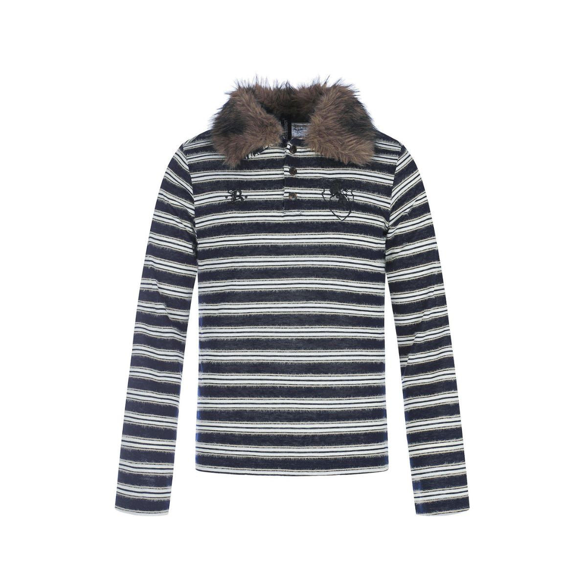 Meridian Fur Collar Long Sleeve Polo