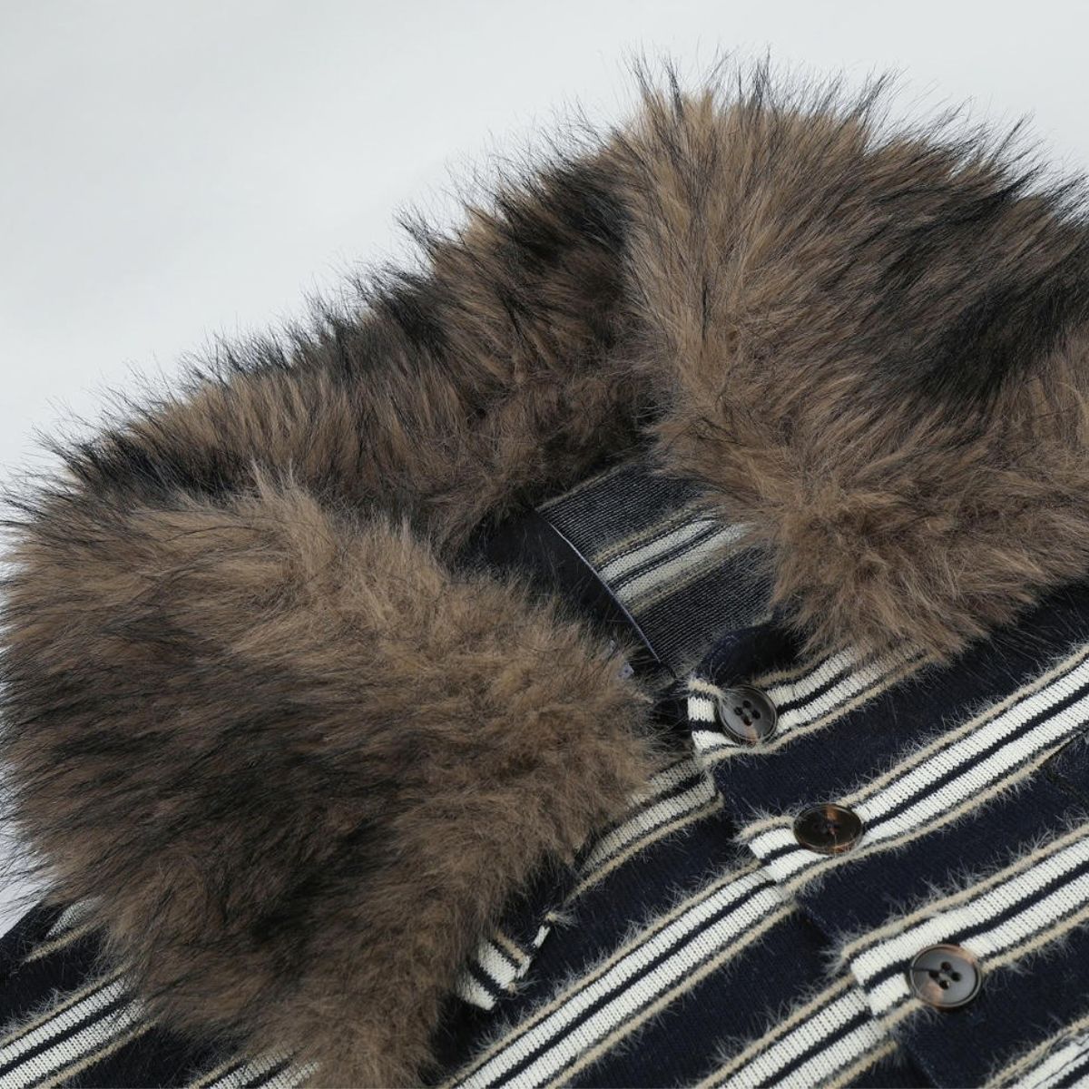Meridian Fur Collar Long Sleeve Polo