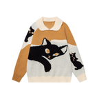 Midnight Prowl Collared Knit Sweater