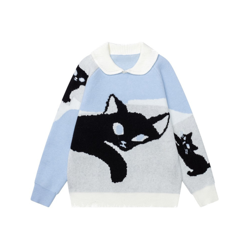 Midnight Prowl Collared Knit Sweater