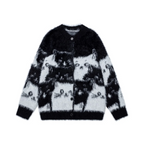 Mirage Feline Fuzzy Button Knit Sweater