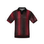 Noir Flame Mesh Polo T-shirt