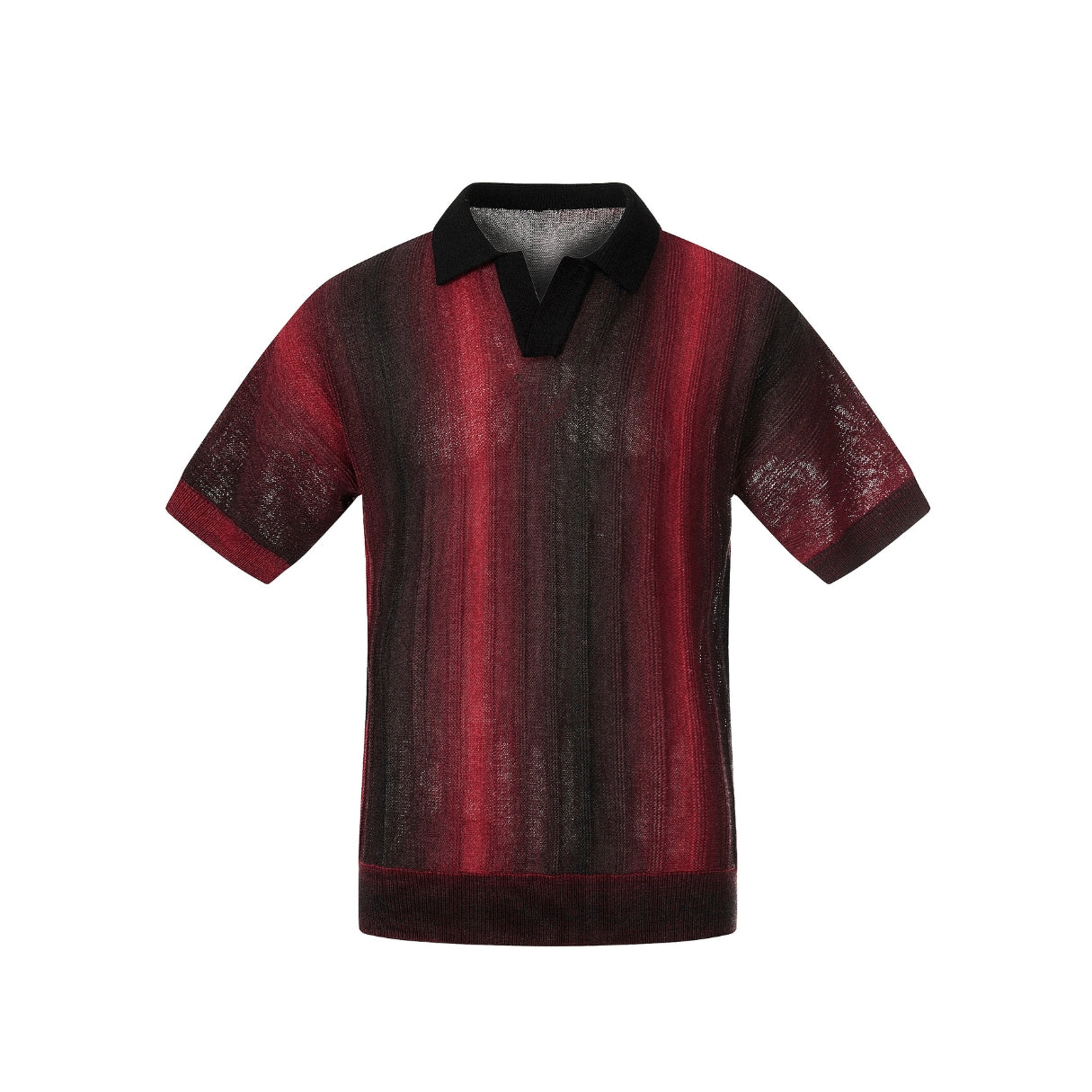 Noir Flame Mesh Polo T-shirt