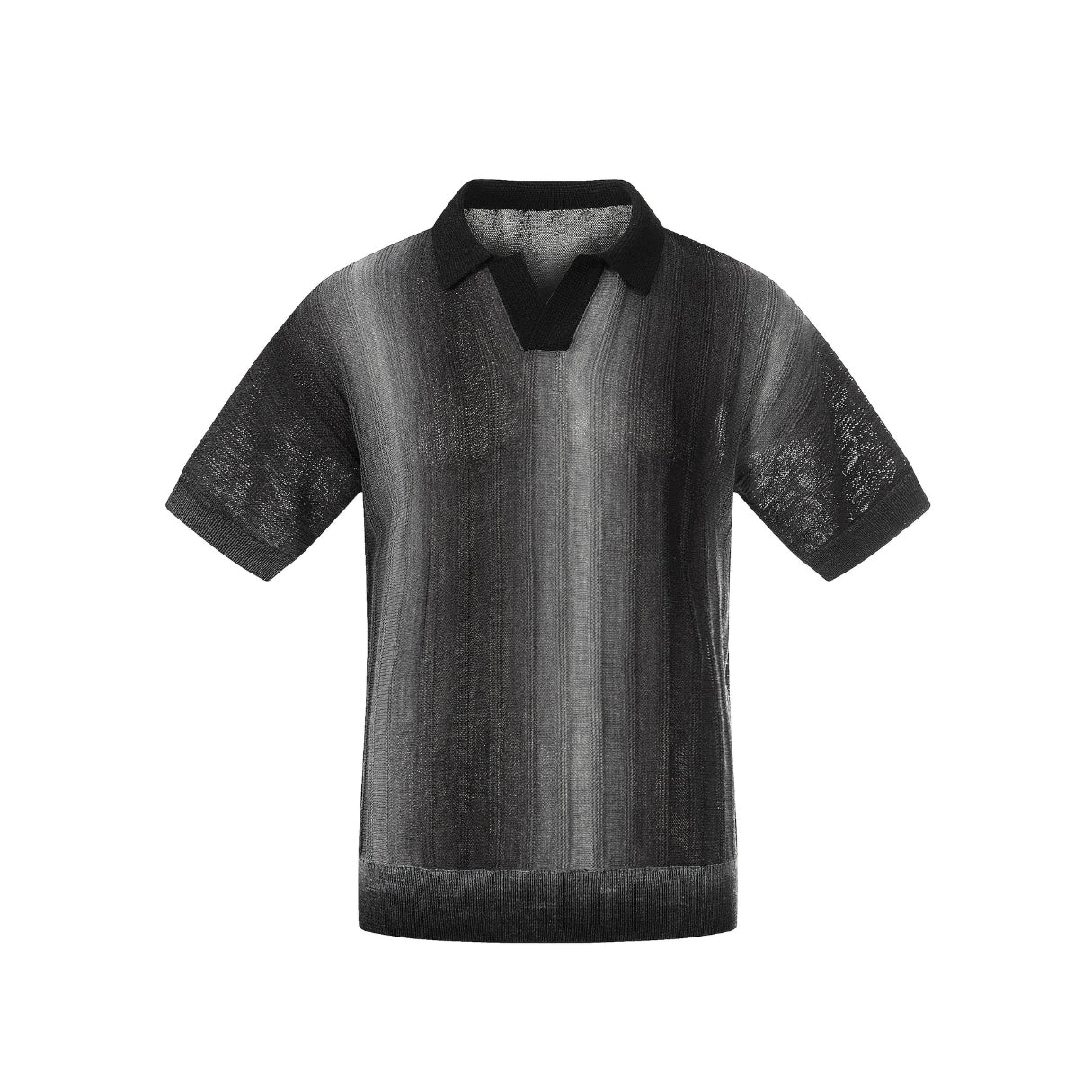 Noir Flame Mesh Polo T-shirt