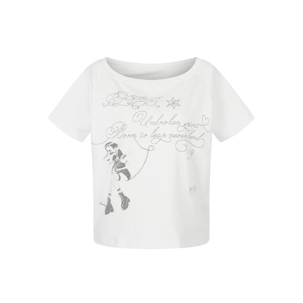 Rebel Verse Off-Shoulder Top