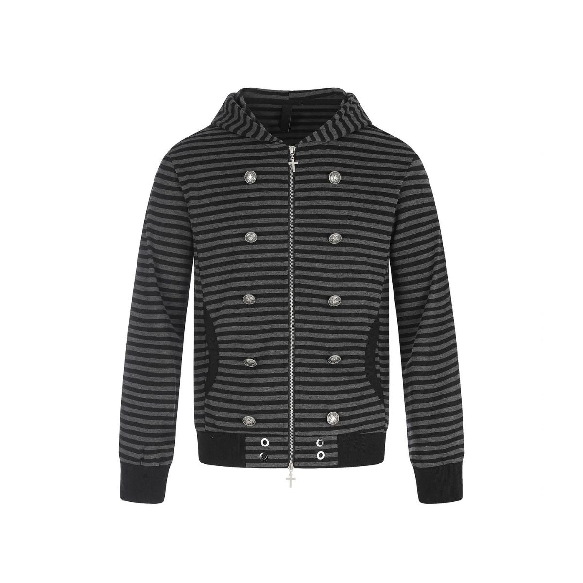 Static Crest Striped Hoodie