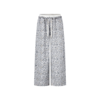 Static Ditsy Double-Waist Baggy Pants