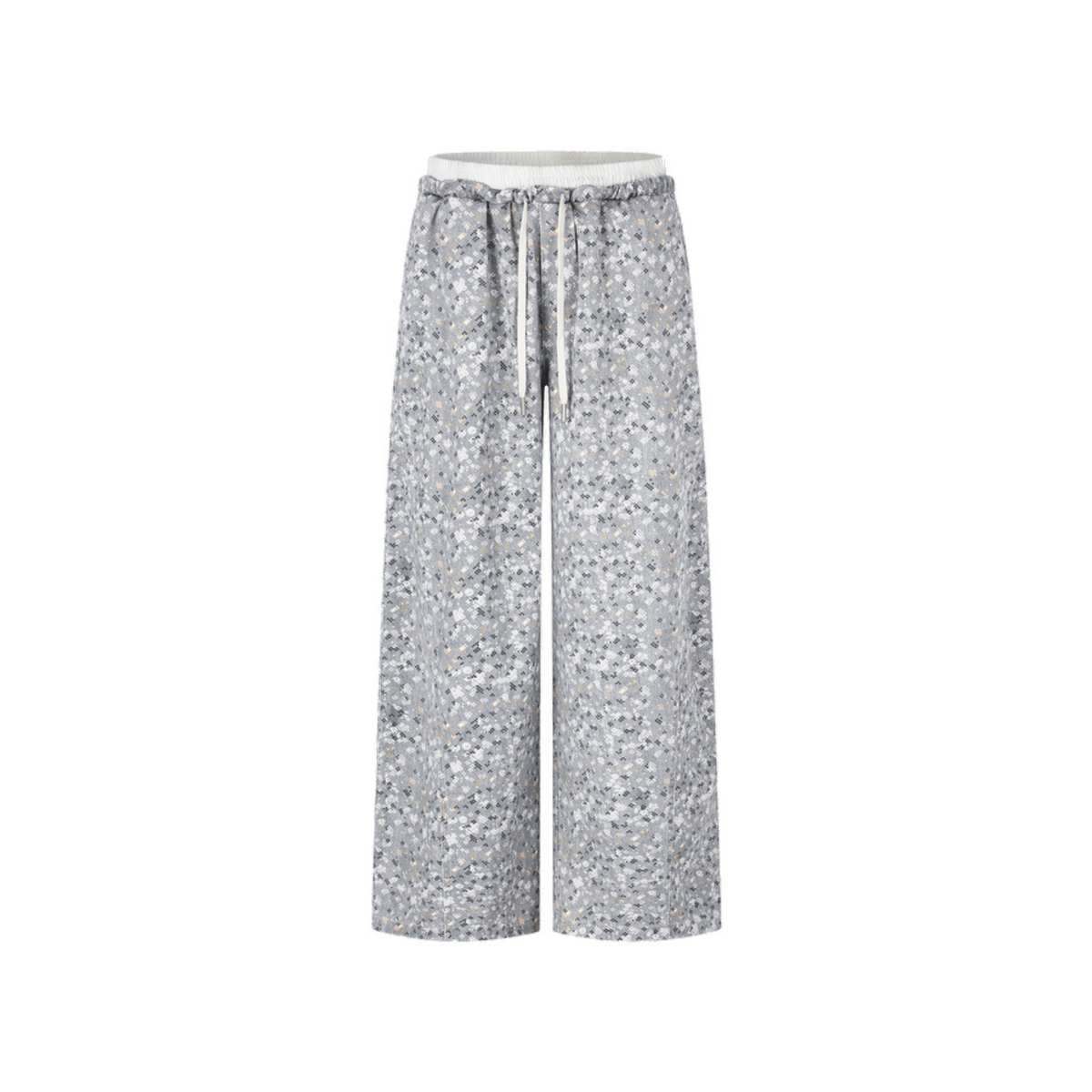 Static Ditsy Double-Waist Baggy Pants