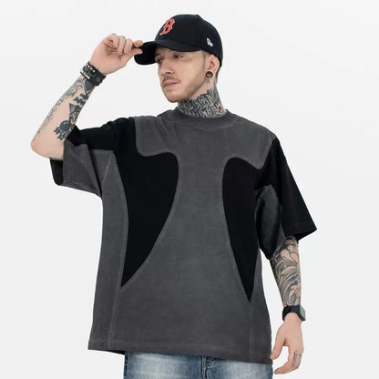 Model Wearing Static Contour T-shirt - h0neybear 