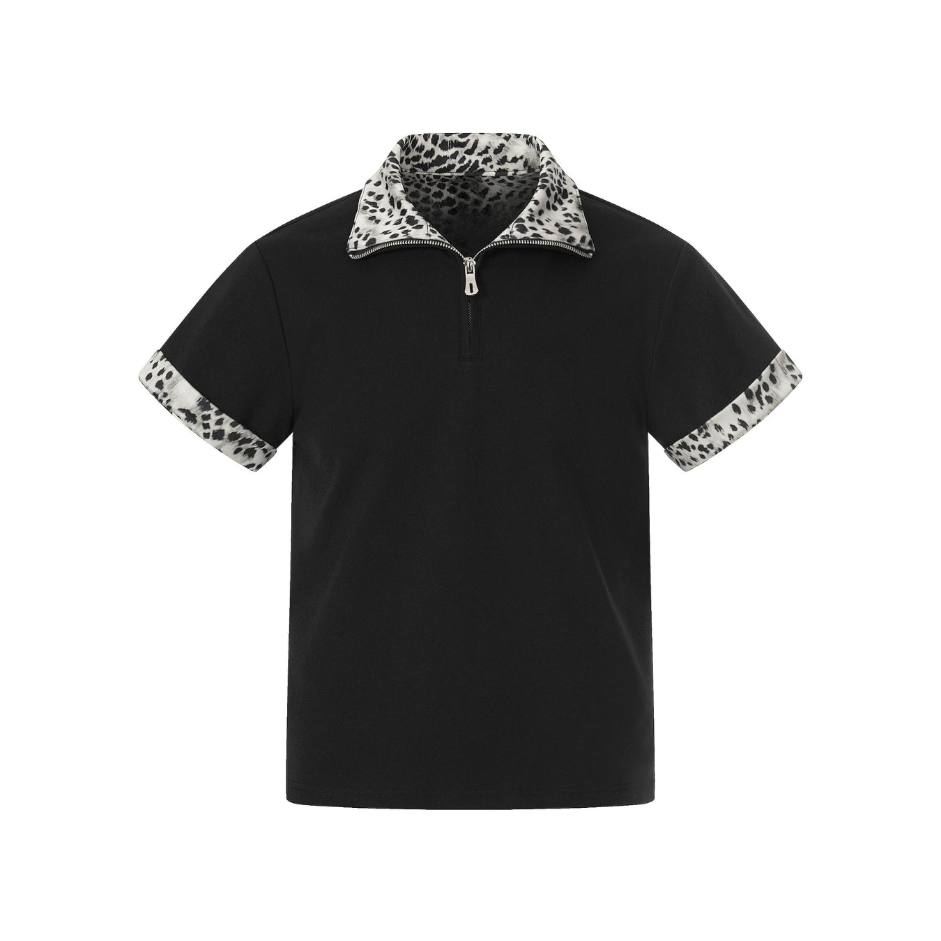 The Arctic Leopard Zip Polo T-Shirt