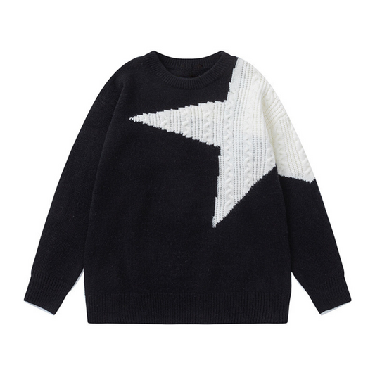 Retro Star Knitted Sweater