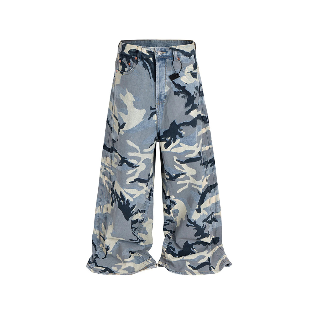 Urban Blue Cam Wide Jeans - h0neybear