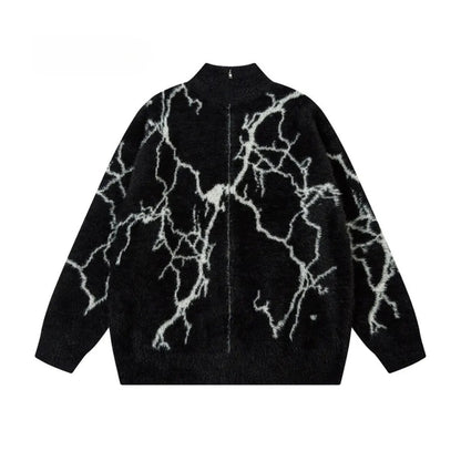 Mohair Thunder Zip Up Sweater Jacket