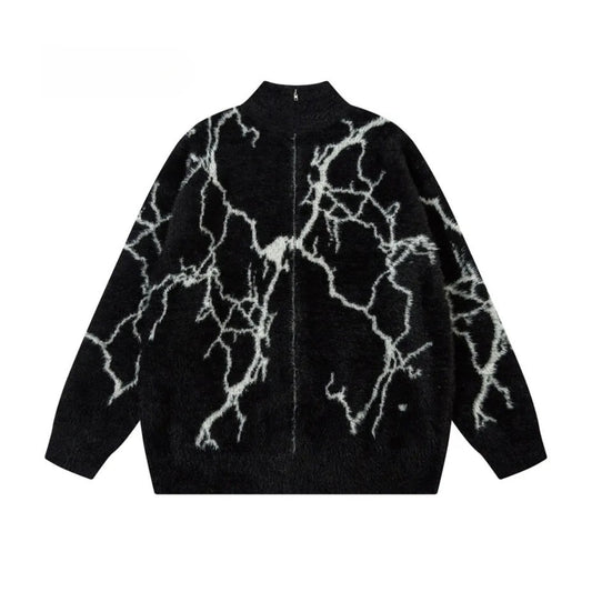 Mohair Thunder Zip Up Sweater Jacket