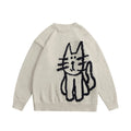 Fuzzy Script Crew Sweater