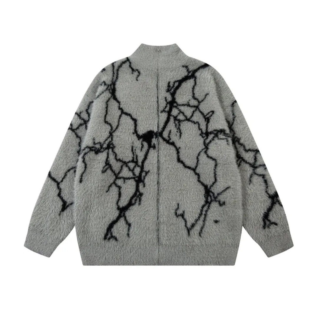 Mohair Thunder Zip Up Sweater Jacket