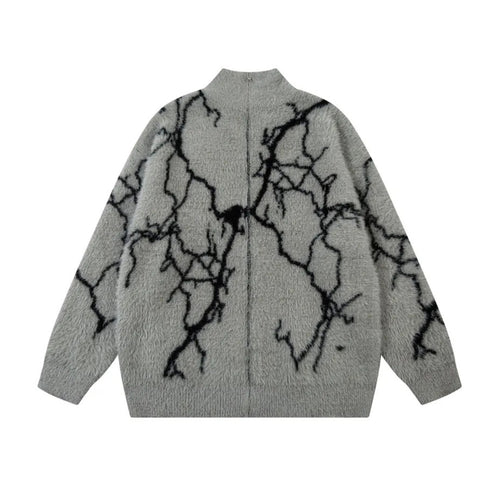 Mohair Thunder Zip Up Sweater Jacket