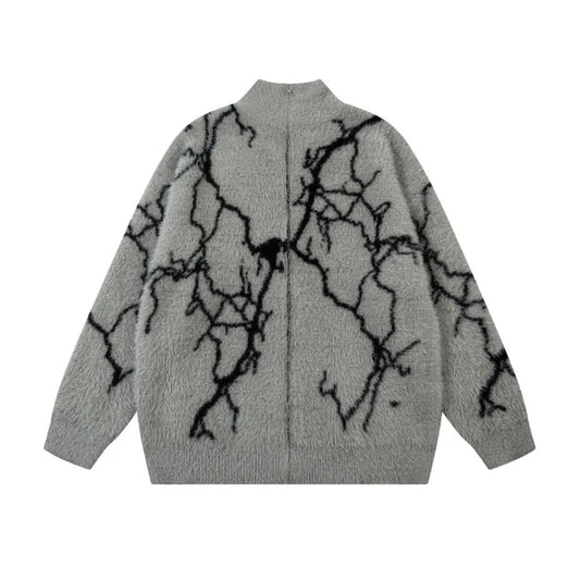 Mohair Thunder Zip Up Sweater Jacket