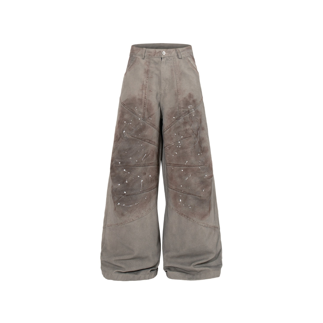 The Earth-Wash Paneled Wide-Leg Jeans