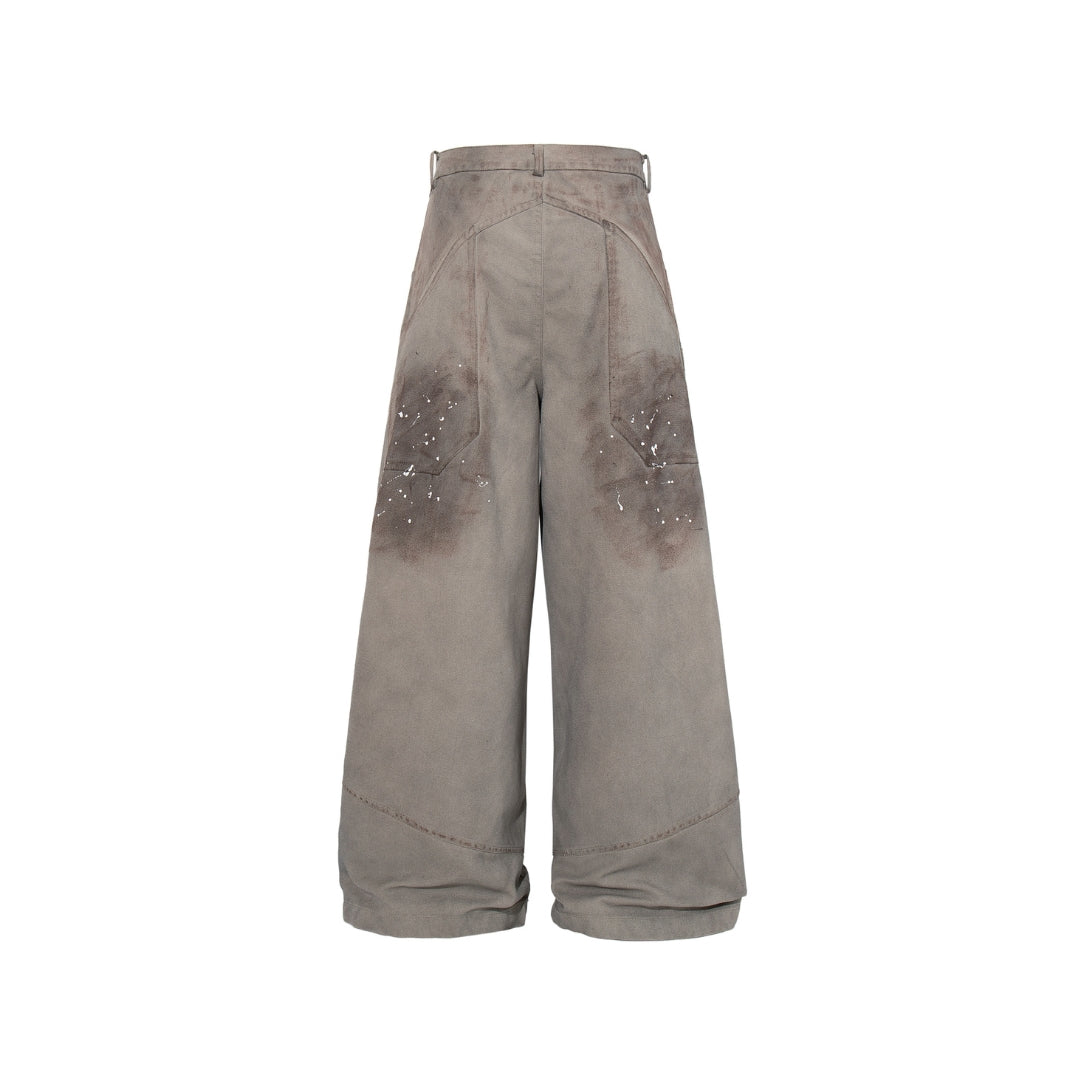 The Earth-Wash Paneled Wide-Leg Jeans