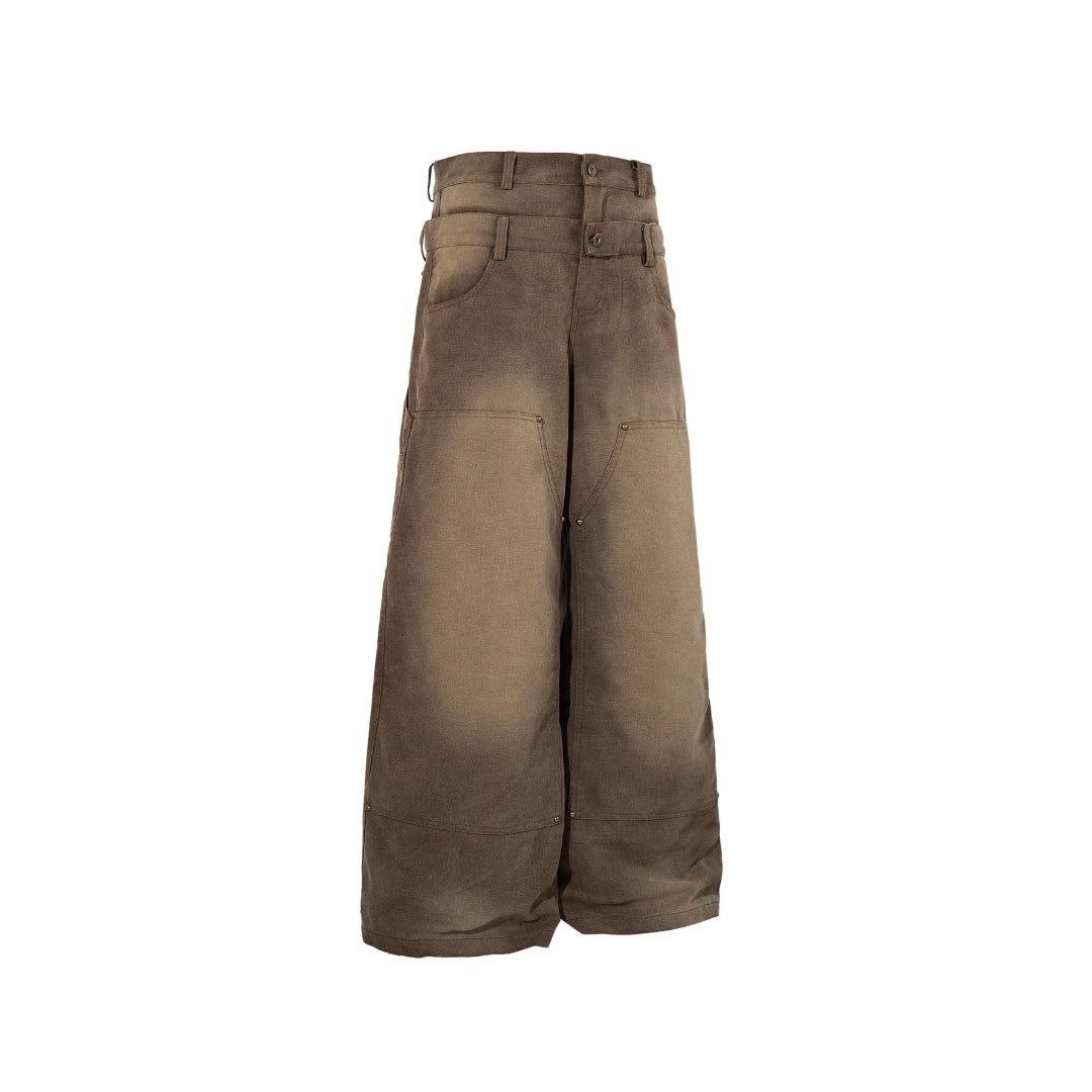 The Dual Band Sun Fade Baggy Jeans - h0neybear Clothing
