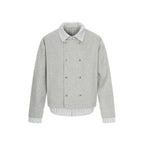 DualLayer Striped Collar Jacket