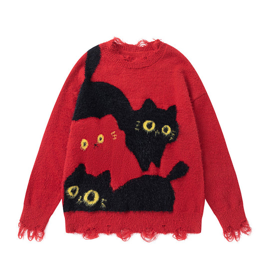 Kitty Crew Sweater - h0neybear