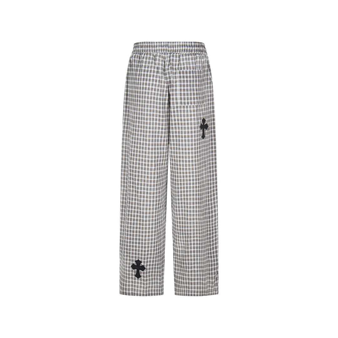 Plaid Cross-Patch Relaxed Pants - h0neybear Clothing