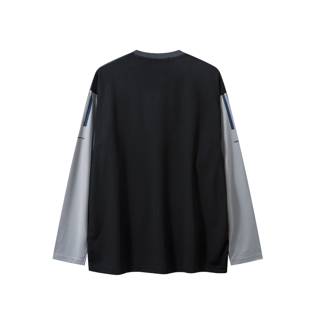 Aborfend Panel Stripe Quarter-Zip Long Sleeve Jersey - h0neybear aka honeybear clothing