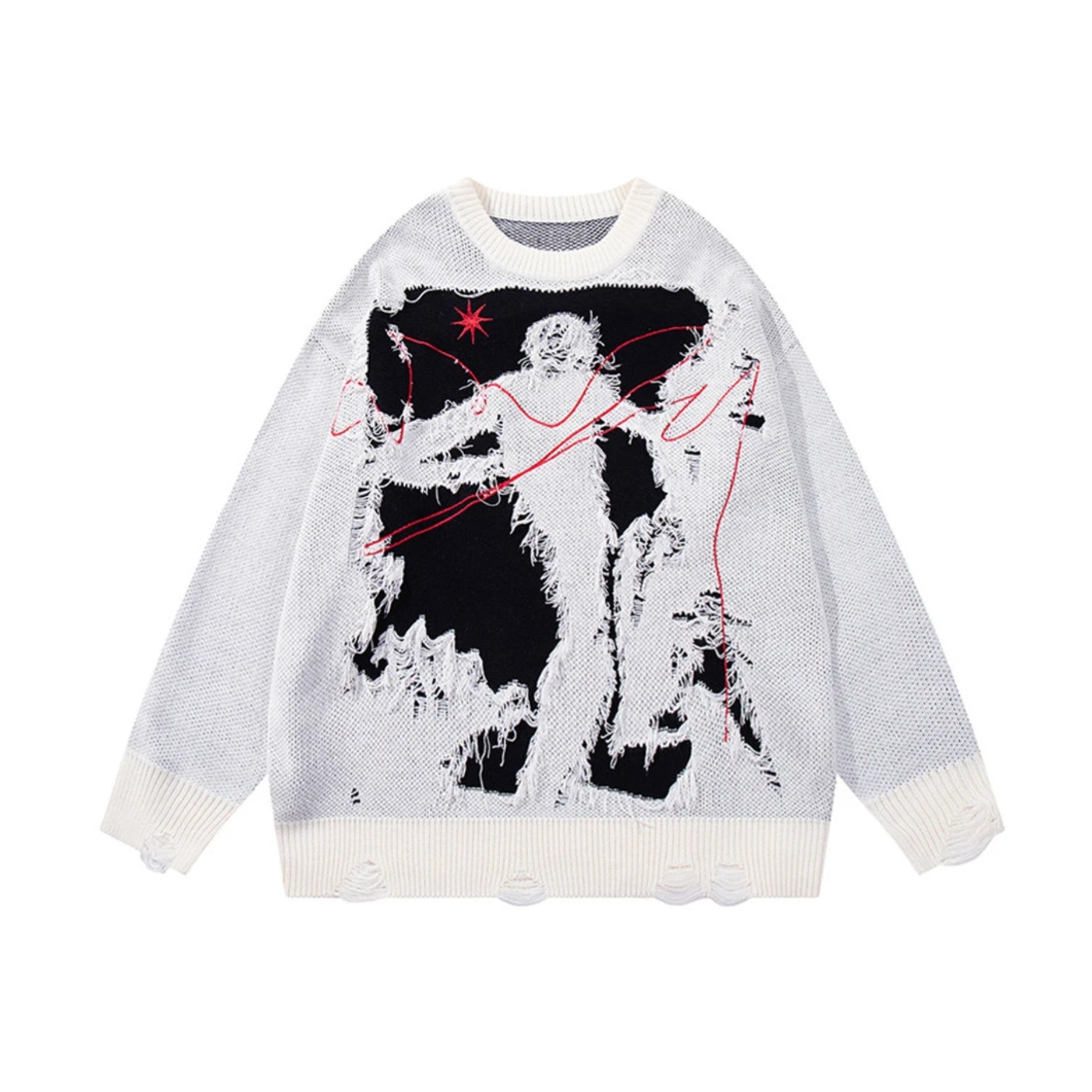 Crimson Stitch Void Sweater