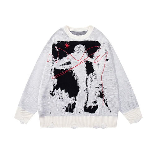 Crimson Stitch Void Sweater