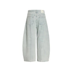 Ice Wash Panelled Barrel Jeans