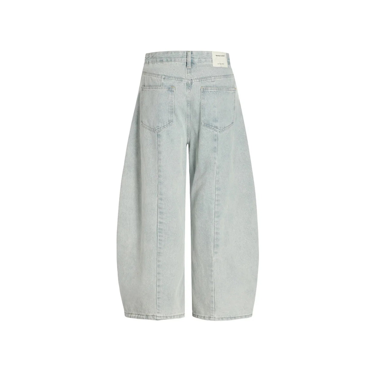 Ice Wash Panelled Barrel Jeans