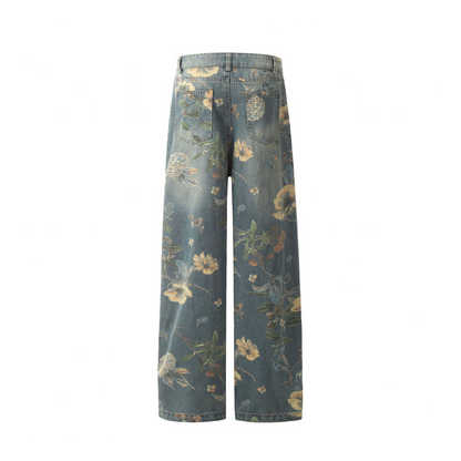 Floral Serenity Jean Pants - h0neybear