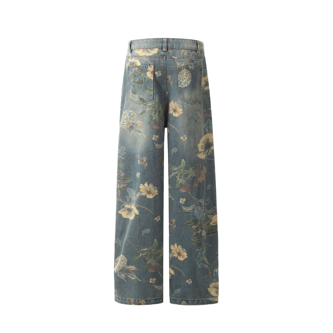 Floral Serenity Jean Pants - h0neybear