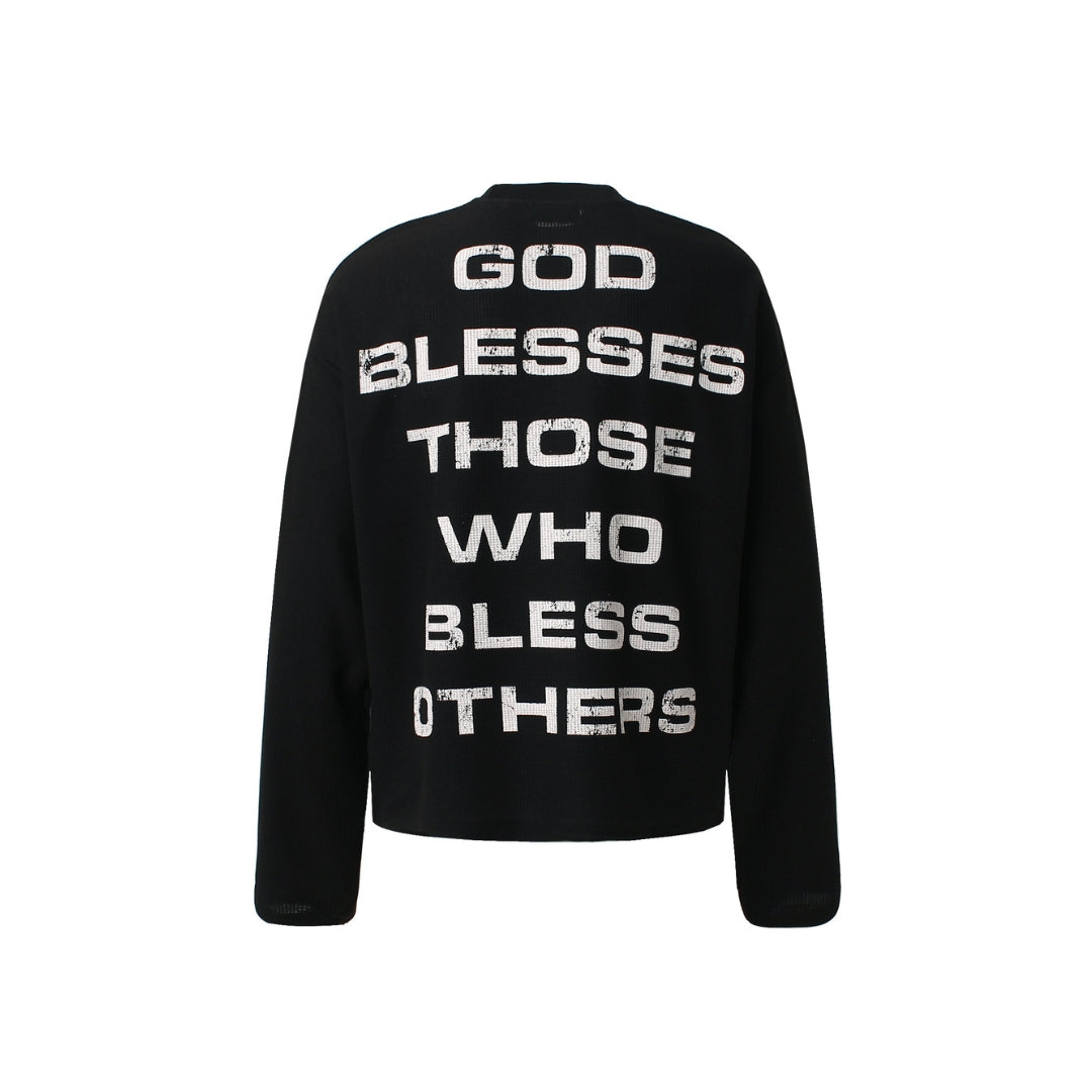 Blessed Cross Graphic Long Sleeve T-shirt - h0neybear