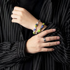 Faceted Stone and Link Bracelet