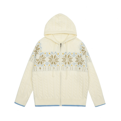 Snowflake Chic Knit Hoodie