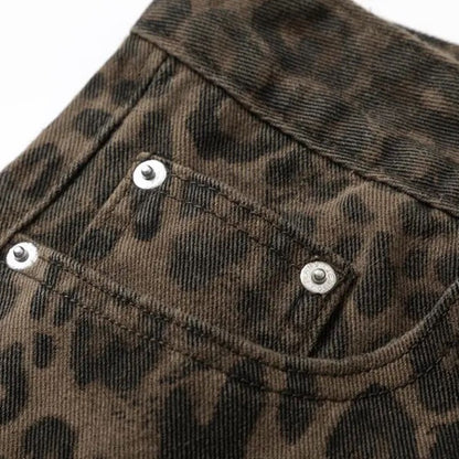 Leopard Print Jean Pants